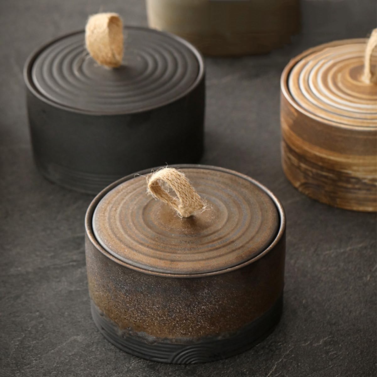 Homoyoyo Bote de Té de Cerámica de 500ml Tapa Sellada para Almacenamiento y Protección, Recipiente Hermético Adecuado para Hogar y Té Aromático