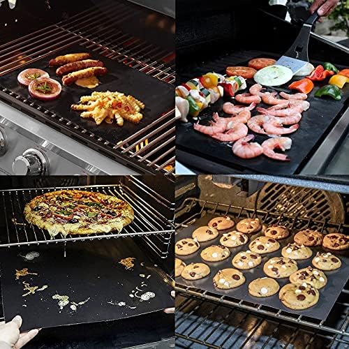 2 Pcs Oven Liners Universal Teflon Oven Cooker Liner, Heavy Duty Non-Sticky BBQ Grill Mat, Reusable Oven Protector Temperature Resistant for Bottom of Oven, Fan Assisted Ovens40 x 50cm