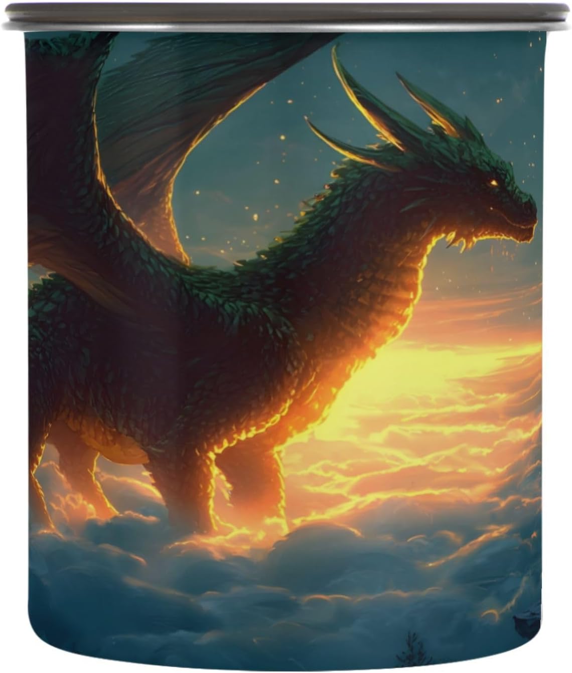 ALAZA Dragon Of Clouds Coffee Canister 17oz para Almacenar Alimentos