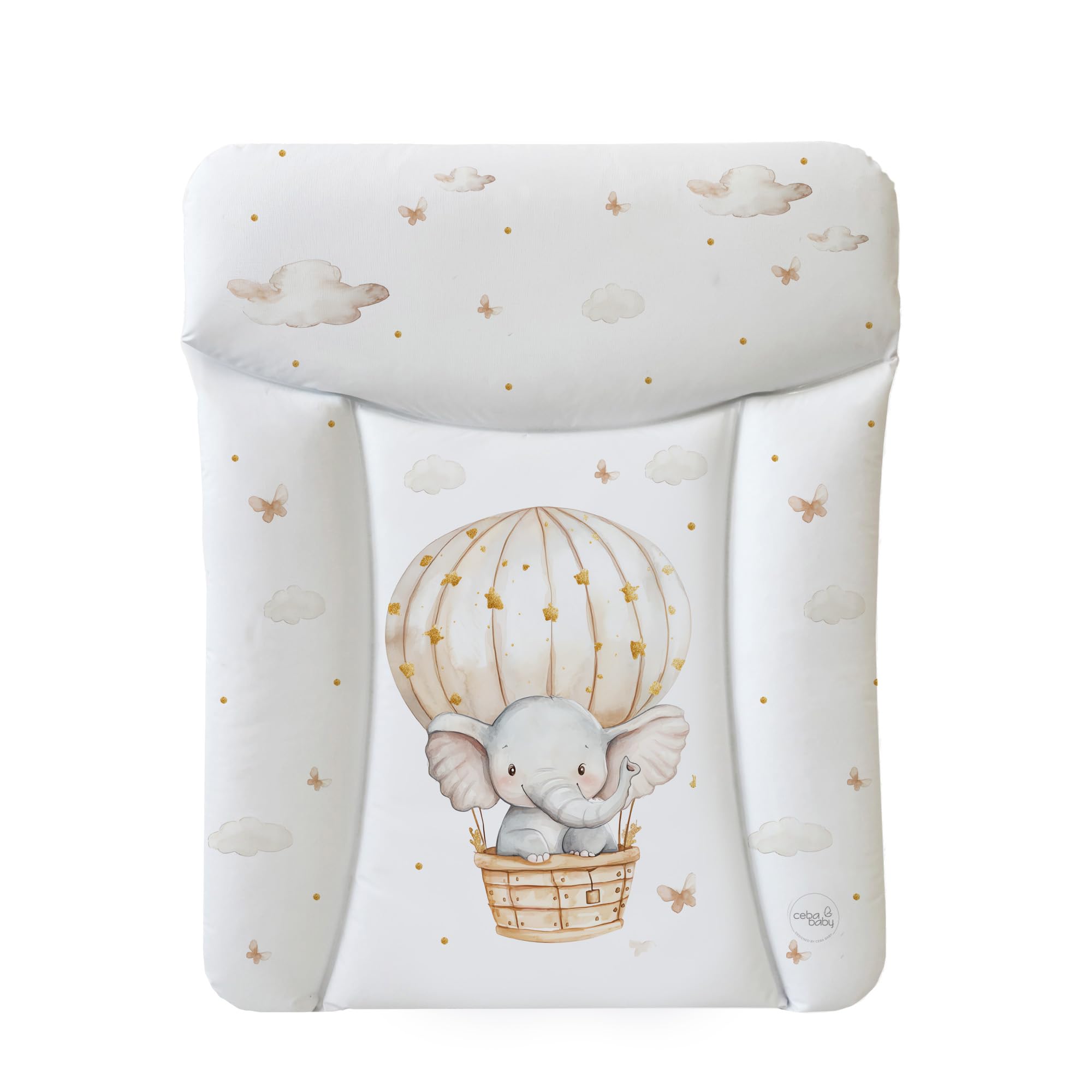 Ceba Baby Fasciatoio Materassino 70x50 cm Elefante nel pallone - Cuscino Lavabile Impermeabile Öko-Tex
