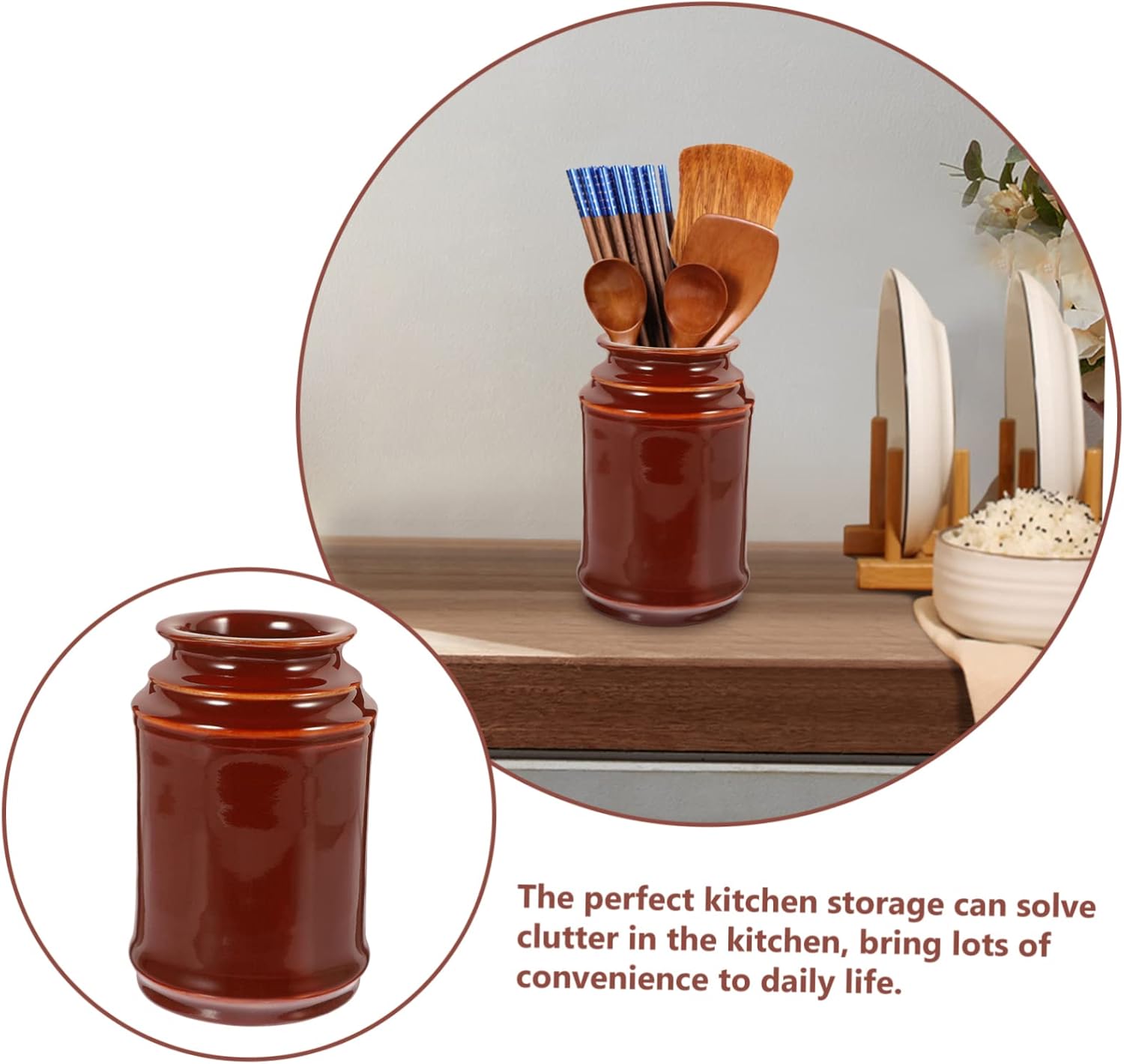 Alipis Sturdy Ceramic Utensil Organizer Compact Chopstick Holder for Kitchen Multi-purpose Spoon and Cutlery Storage for Home and Restaurants