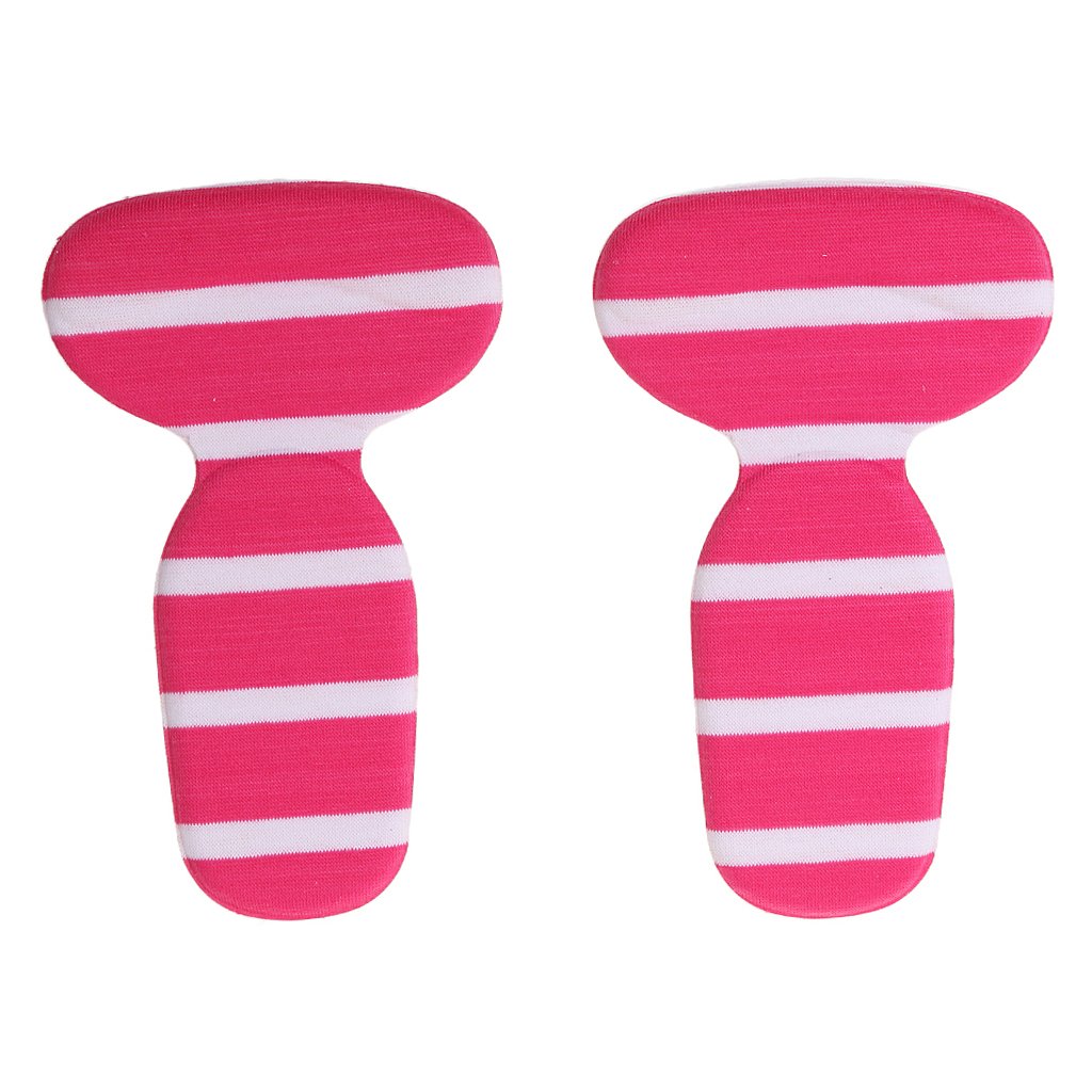 Cyruss Durable Pair of T-Shape Heel Cushion High Heel Shoes Insole Pads Pink