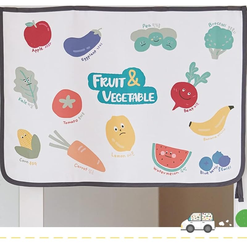 Cortina Protetora Solar Magnética para Janela Lateral de Carro bebedeco Vegetable Friends 45 x 65 cm