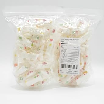 JUJUBE NOUGAT Candy 1 lb with Jelly Fruit Pieces, Anti Melt Pack, Individually Wrapped, Gluten Free, Bulk Soft Candies in Resealable Bag