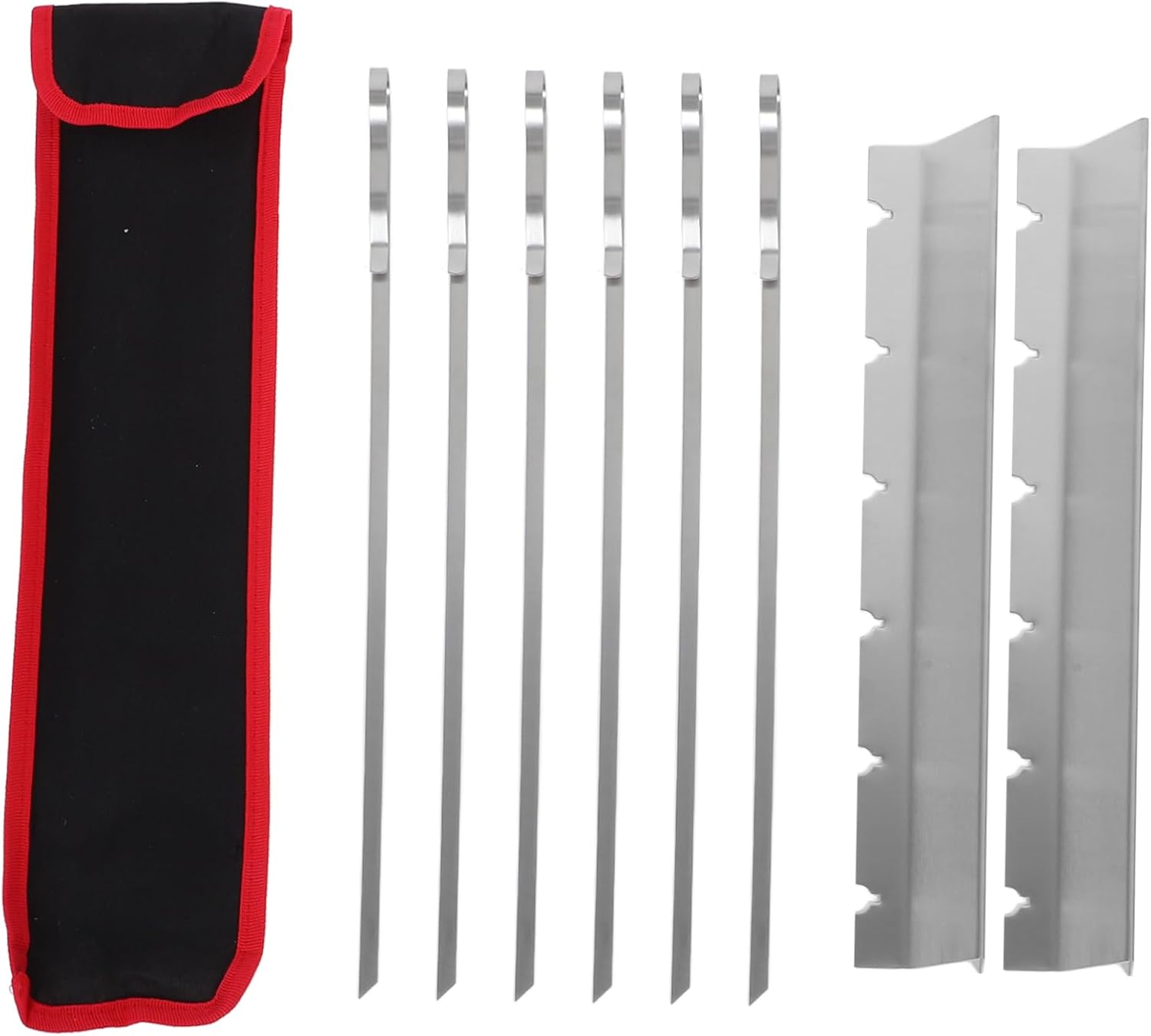 Yardwe 1set Portable Stainless Steel Bbq Skewers for Grilling Reusable Kebab Tools for Outdoor Meat Cooking Includes Skewers and Base for Bbq Parties and Camping