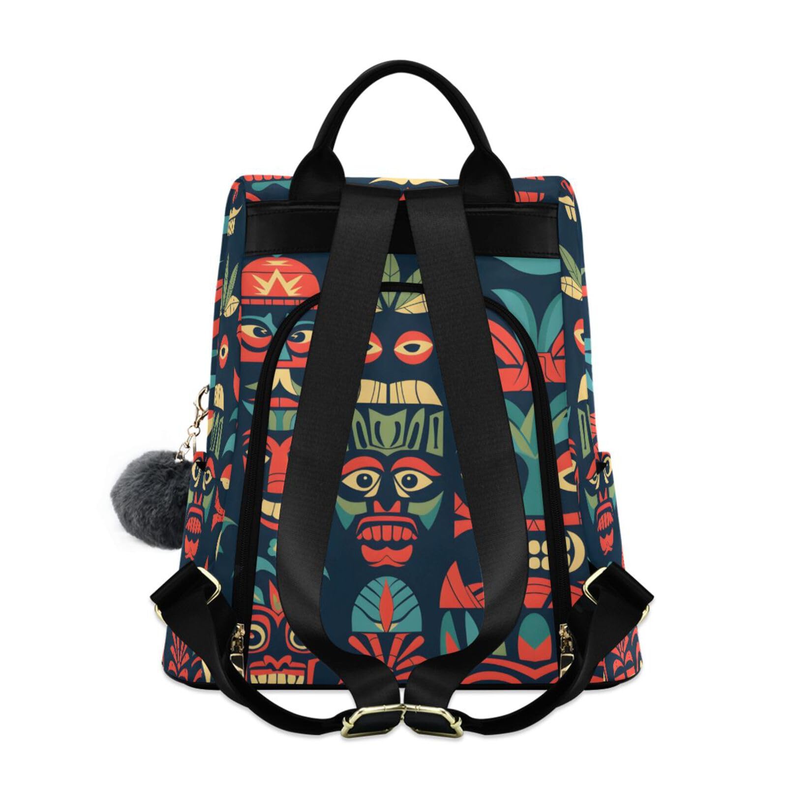Tropical Elements Pattern Backpack for Women Anti Theft Large Fashion Travel Shoulder Bag Purse Rucksack Lightweight