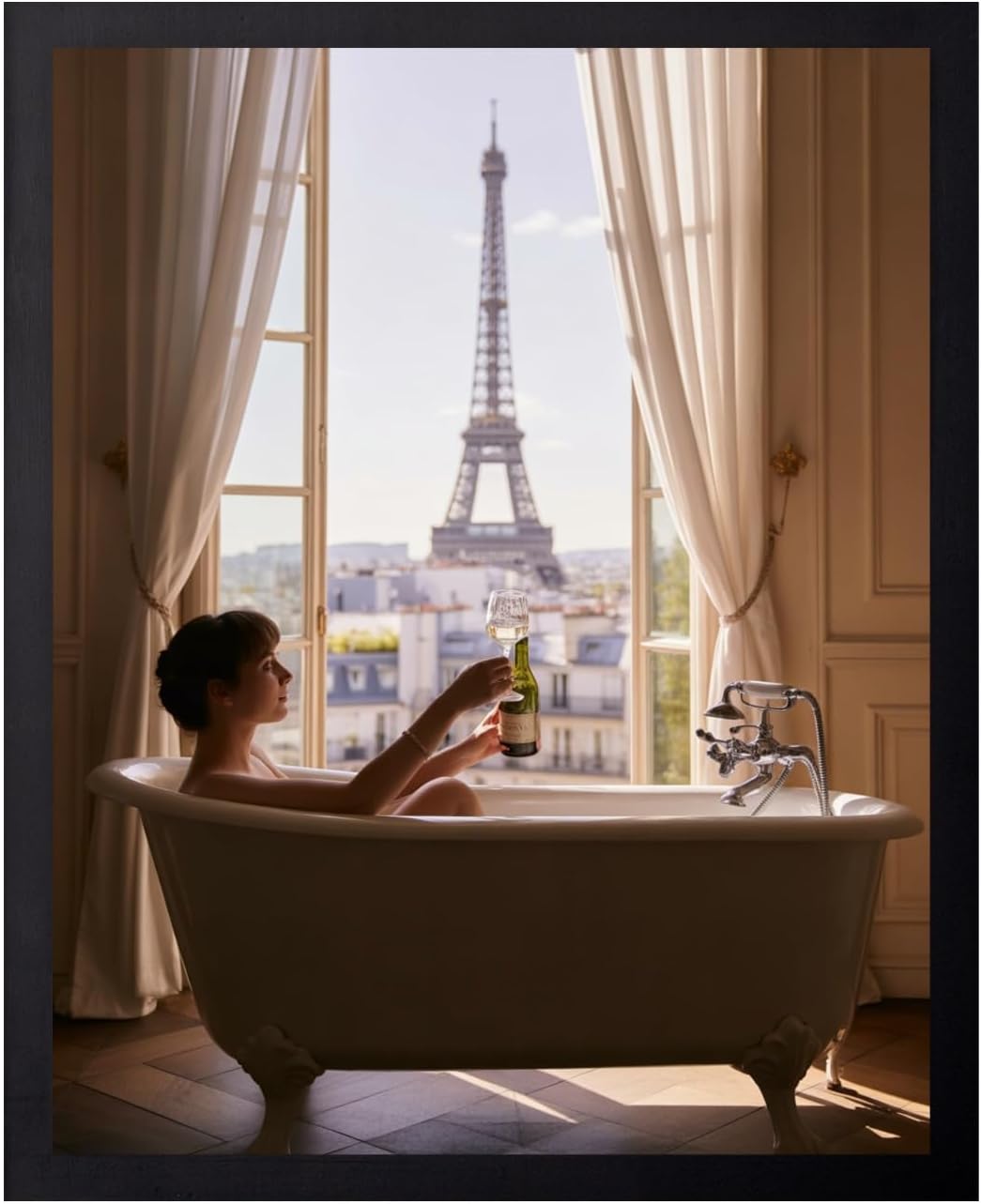 InkFlow Posters Sweet Red Green Dress Girl Poster - Soft Pastel Illustration - Color Kids Graphic Print - Kids Bedroom Playroom Nursery Decor - Whimsical Childhood Art - 16x20 Unframed Canvas Print