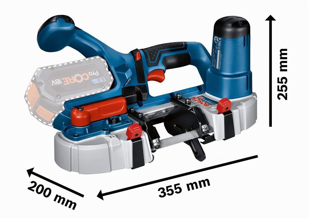 Bosch Professional 18V System sierra de cinta a batería GCB 18V-63 (incl. 1 hoja de sierra de cinta, sin batería/cargador, L-BOXX)