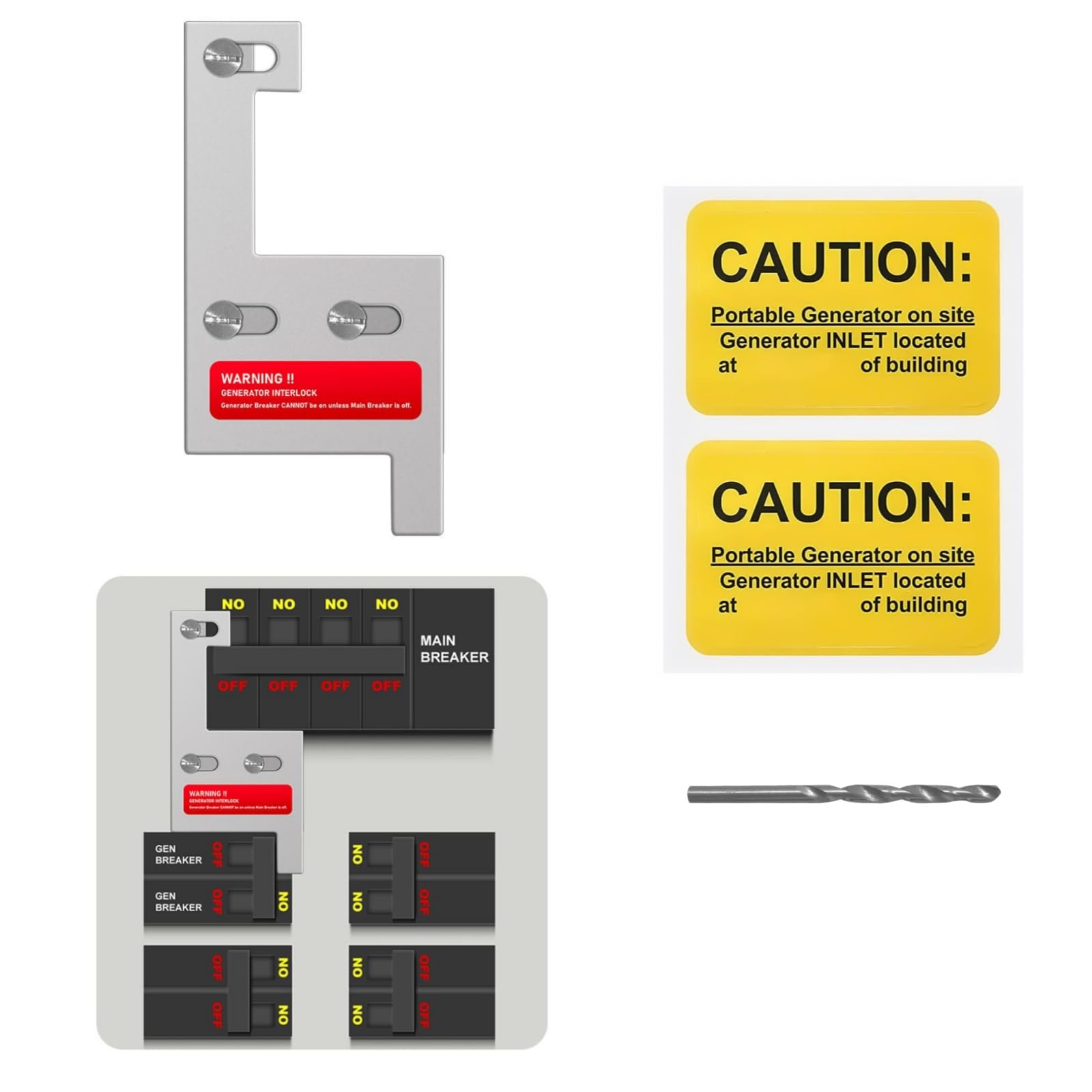 Generator Interlock Kit Compatible with General Electric 150 & 200 Amp Vertical Main Panels, For Siemens 200 Amp Panel Interlock Kit