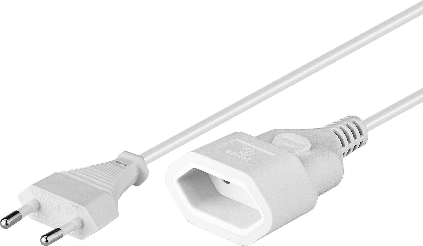 SM-PC® Euro Verlängerungskabel 2 M Schwarz – Mit Kindersicherung, Stecker Auf Kupplung (Typ C)