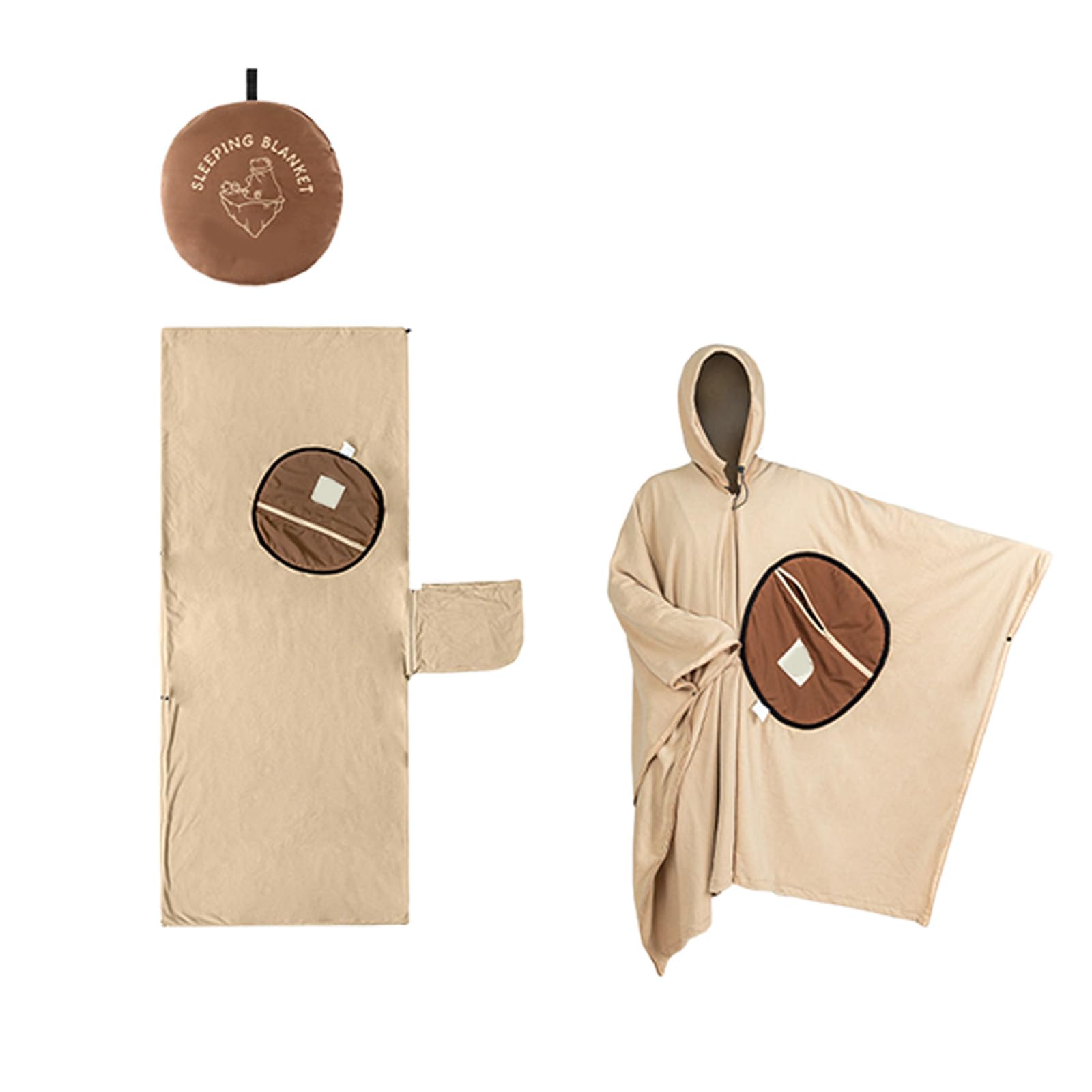 Praktischer Schlafsack für Notfälle, Fleece Textur, geeignet für Überleben, Camping, wasserdicht, isoliert, faltbares Design, umwandelbare Tasche