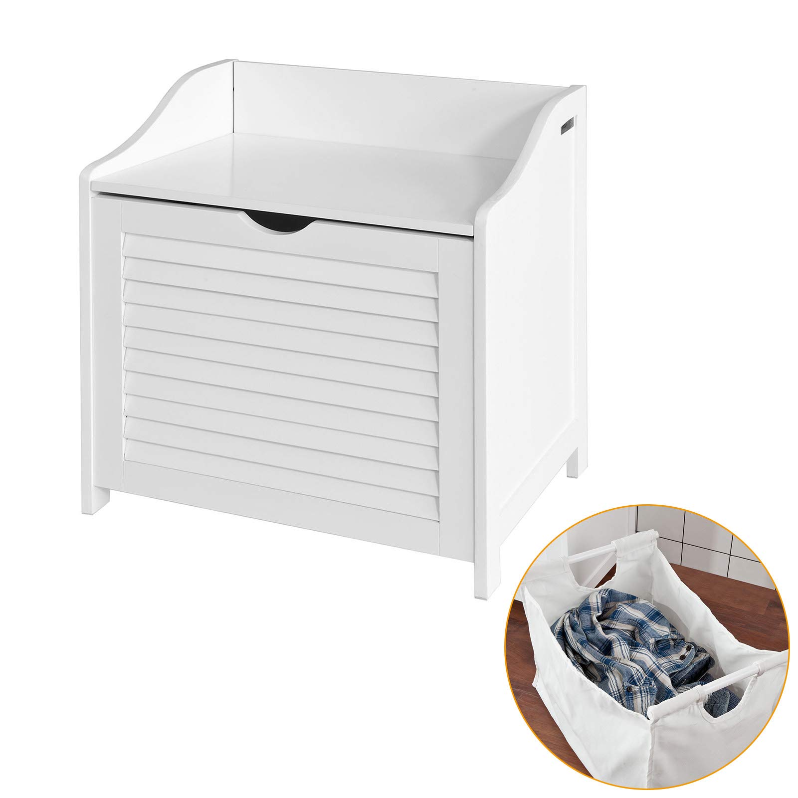 Buy SoBuy® FSR40W White Bathroom Storage Chest, Laundry Bin, Laundry Basket, Toy Box