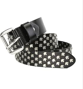 Fychuo Cintura borchiata da uomo Bullet Cinture nere per le donne Accessori Y2K Punk Gothic PU Cinture in pelle per uomo Cinture da donna per jeans Abiti Goth Halloween, Nero , Taglia