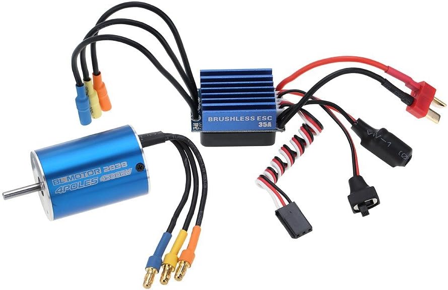 FastWin 2838 4500KV 4P Sensorless Brushless Motor & 35A Brushless ESC Electronic Speed Controller for 1/14 1/16 1/18 RC Car (2838 4500KV+35A)