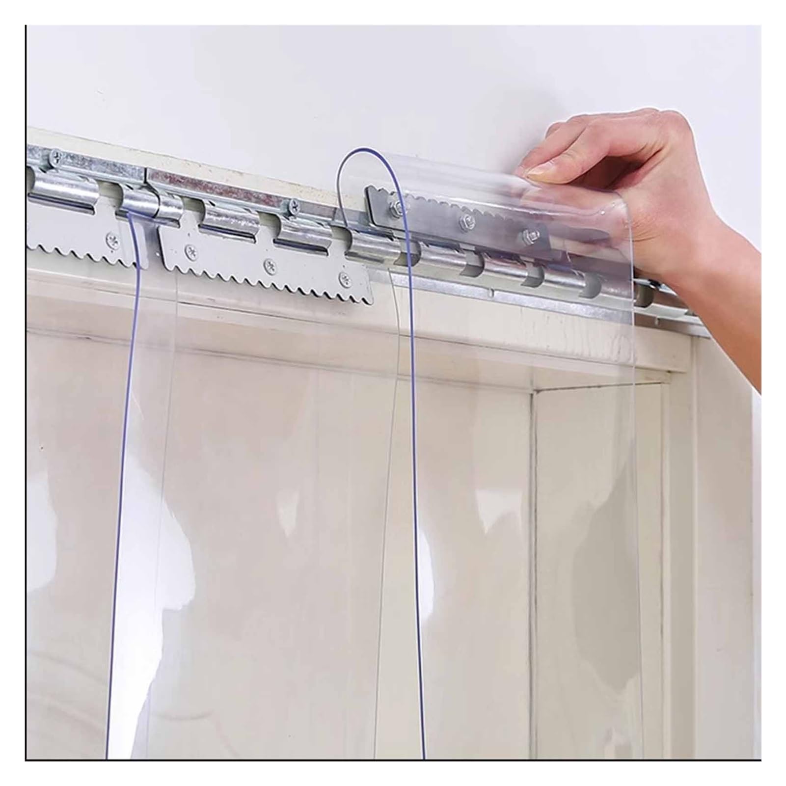 VXHCS Rideau de Porte À Bandes en Plastique 2mm/0.08" Rideau de Porte Imperméable en Vinyle Rideau de Porte Transparent Rideau de Porte Isolé pour Climatisation(0.75x3m/2.5x9.8ft)