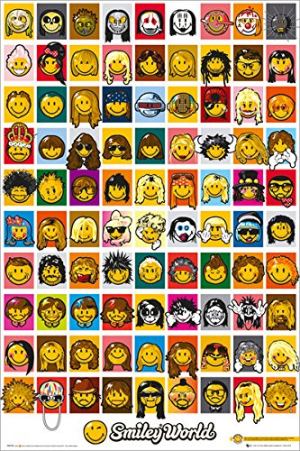 Poster Smiley Personnages affiche déco rétro icône pop culture