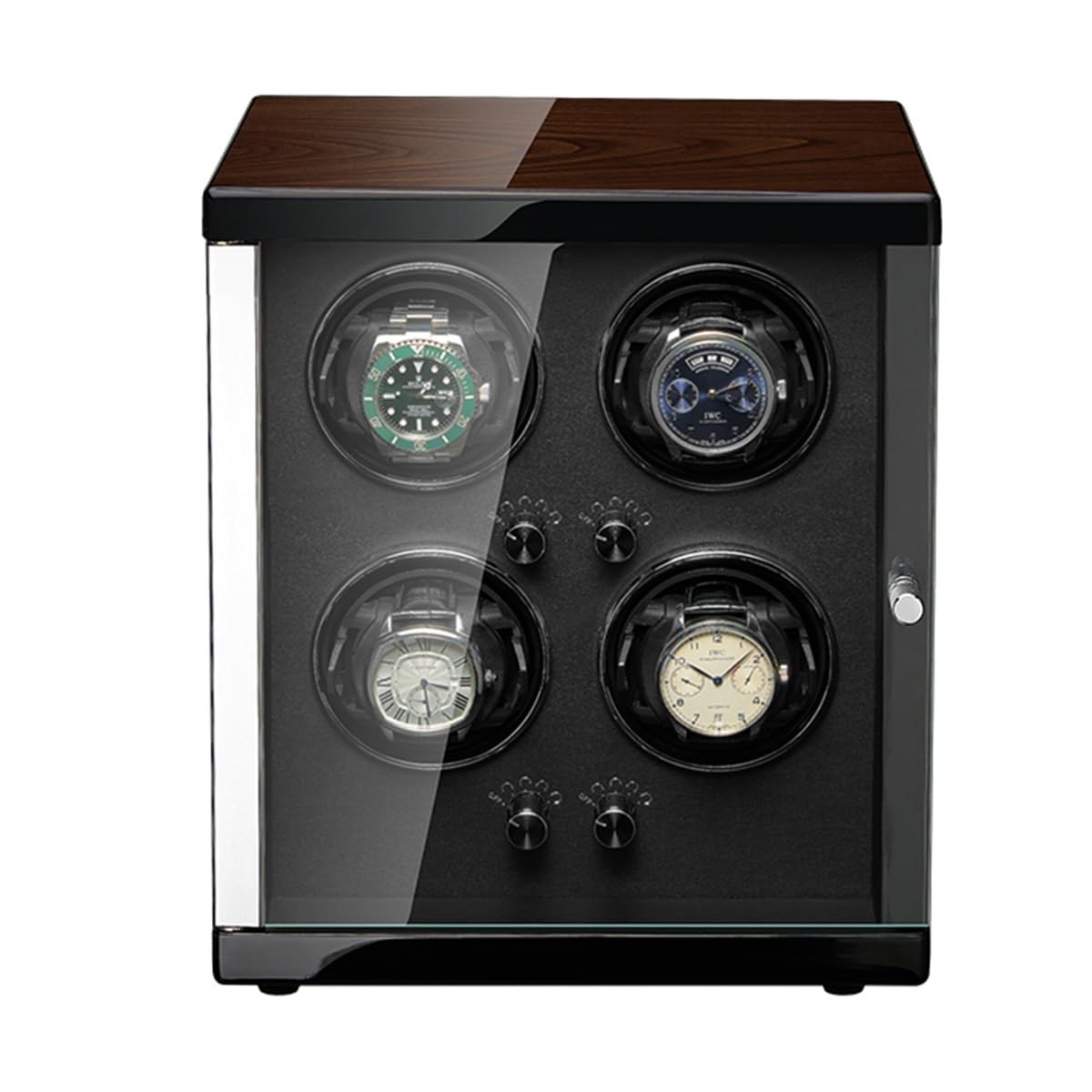 MYUYEE Watch Winder Watch Winder For 1 2 4 6 Automatic Watches With Quiet Japanese Motor Suitable Lady And Man Watches Rotating Watch Device Watch Winder (B-4+0)
