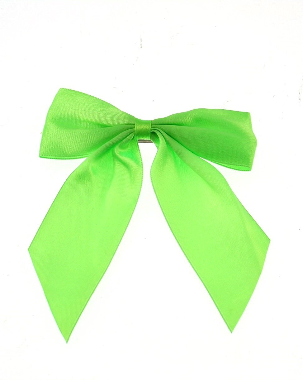 Zac's Alter Ego Large Satin Bow with Tails on Mini Barrette