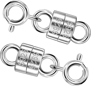 Collar magnético de plata de ley 925, cierres y cierres magnéticos