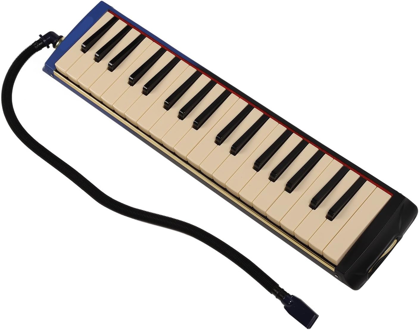 37 Key Melodica Air Piano Keyboard Instrument with Double Soft Tubes and 2pcs Mouthpiece, Comes with Carrying Bag