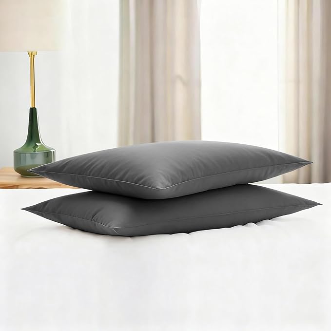 Set 2 Almohadas King Extra Suave Alternativa a Plumas Gris Oscuro miniatura 2