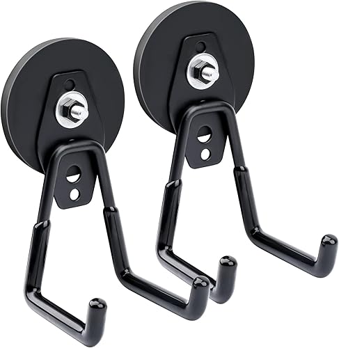 Miniatura 6 de Keukenket Ganchos magnéticos fuertes resistentes, ganchos magnéticos de garaje de 2.59 pulgadas (2.598 in) con revestimiento antideslizante, 2