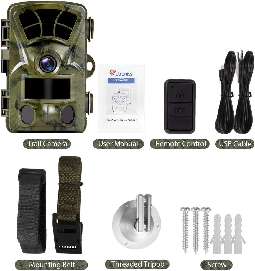 70% Off Discount Trail Camera WiFi 4K 20MP, Ctronics Hunting Camera Wildlife Game Cameras with Night Vision Motion Activated Waterproof with 3 Infrared Sensors 120° Wide Angle for Wildlife Monitoring Hunting