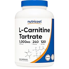 Nutricost L-Carnitine Tartrate 500mg, 240 Capsules - 1000mg Per Serving (2 Bottles)