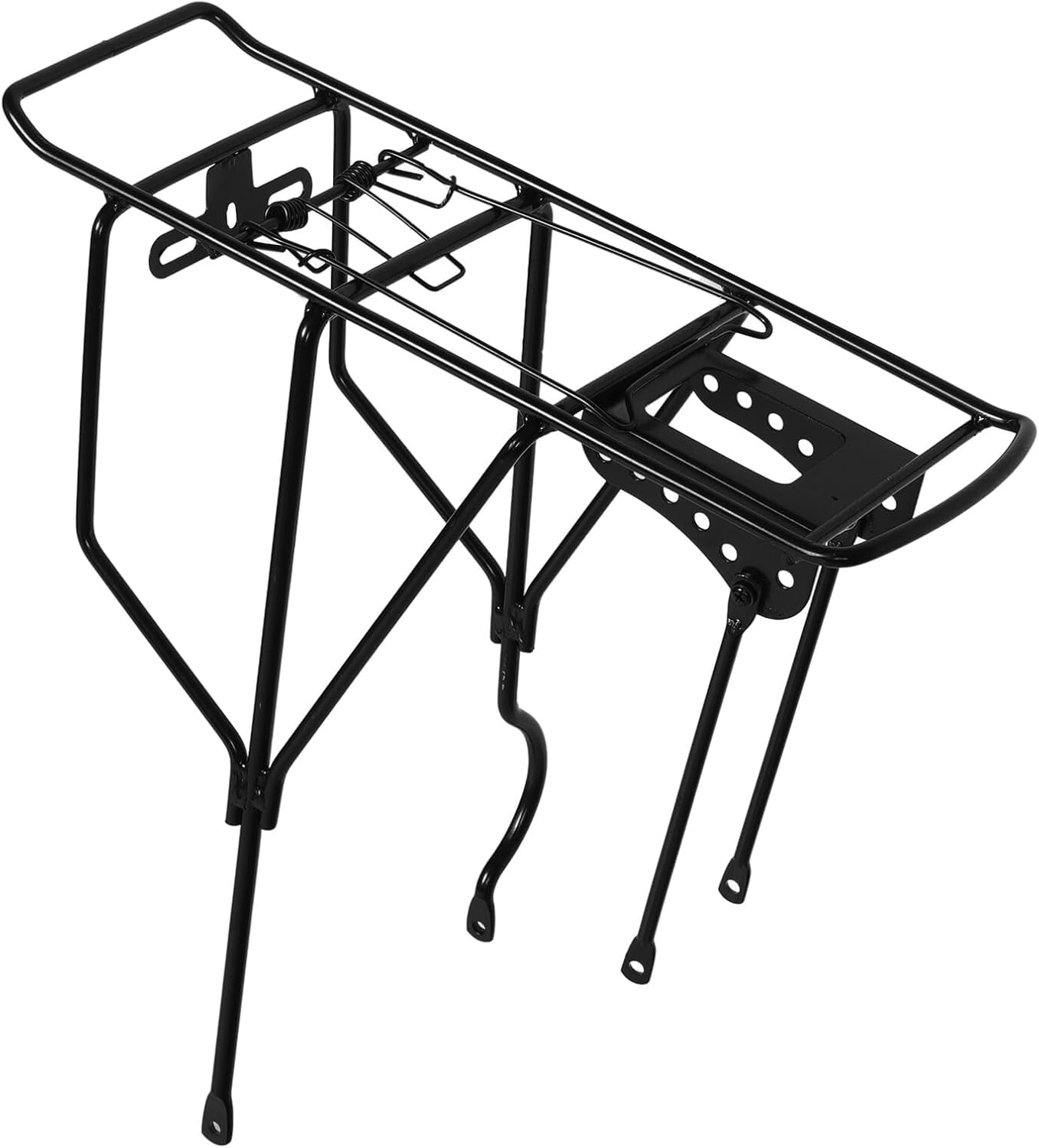 Mikikit Bicycle Rear Rack Bike Cargo Luggage Carrier Solid Reinforced Back Seat Rack with Small Holes for Mountain Bikes Suitable for Commuting and Touring