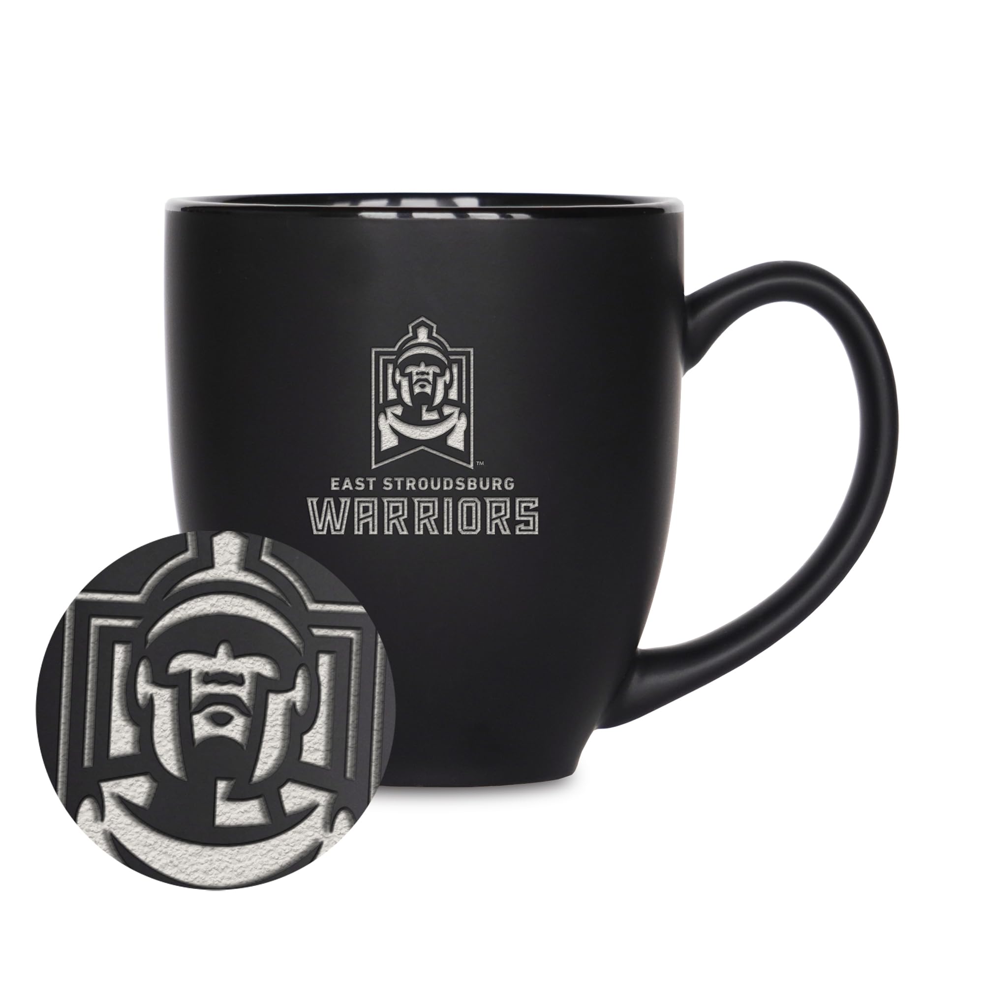 Tasse East Stroudsburg Warriors en céramique gravée au laser