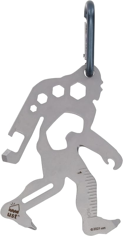 Mosquetones multiherramienta UST Tool-a-Long con construcción duradera y compacta de acero inoxidable para senderismo, kayak, camping, viajes y supervivencia al aire libre