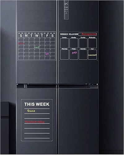 Miniatura 2 de Calendario adhesivo para nevera, calendario de borrado en seco, calendario transparente y no magnético para pared, cocina, oficina, escuela