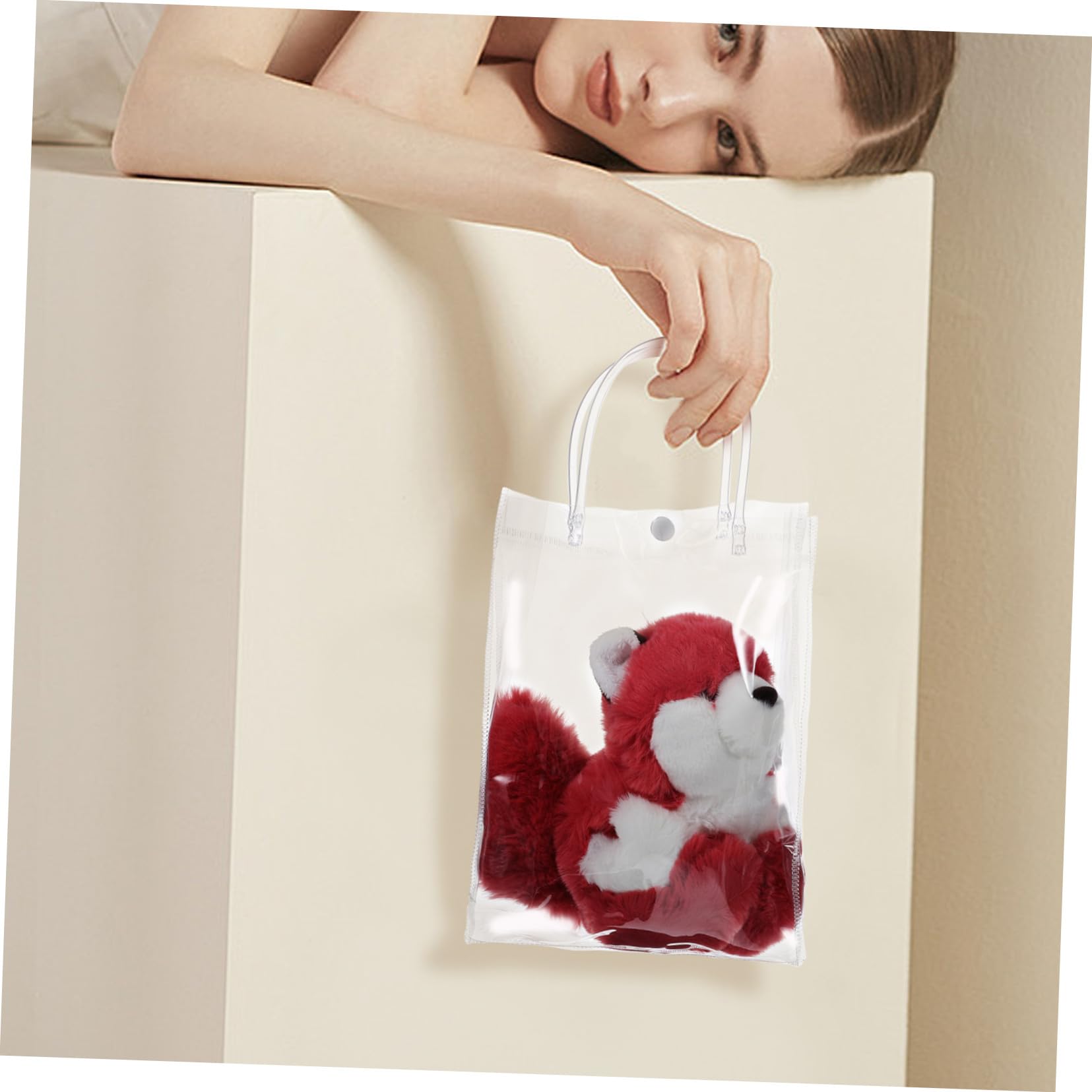 UTHCLO 20 piezas Bolsa de Regalo Transparente con Asas Resistentes de Unidades Reutilizable para Bodas Fiestas y Eventos Especiales