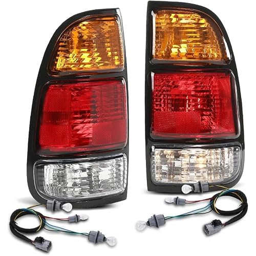 PIT66 Tail Lights Rear Brake Lamp Assembly with Wiring Harness Compatible with Toyota Tundra Regular Cab & Access Cab 2000-2006 Fit Fleetside Bed Models 815600C010, 815500C010, TO2800129 Luz
