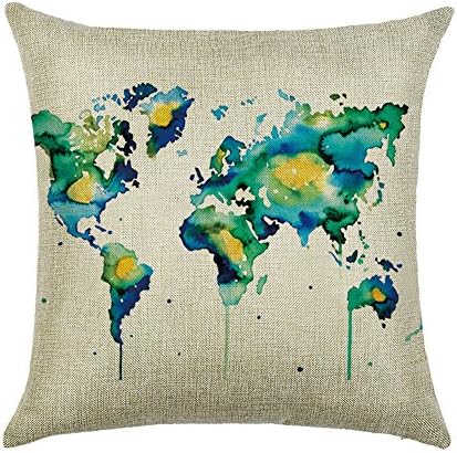 Hengjiang WEIANG Flag World Map Sofa Double Side Cushion Cover Home Pillowcase Soft Decorative Pillow Cover England(#18)