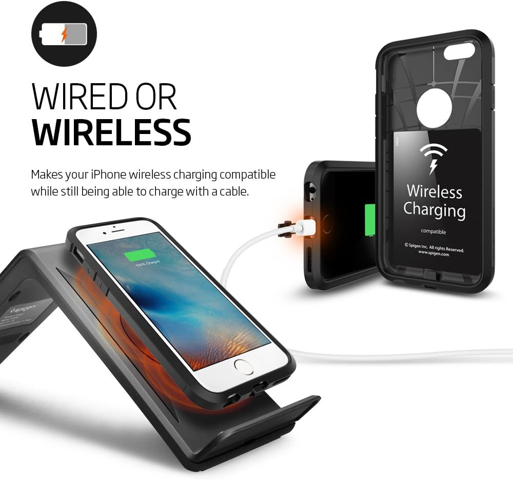 Spigen Tough Armor Volt iPhone 6 Case with Built-in Wireless Charge Receiver/Rugged but Slim Dual Layer Protective Cover for iPhone 6 2014 - Gunmetal