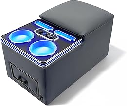 Center Console, Universal Bench Seat Center Console with Fast Phone Charging， Back Seat Car