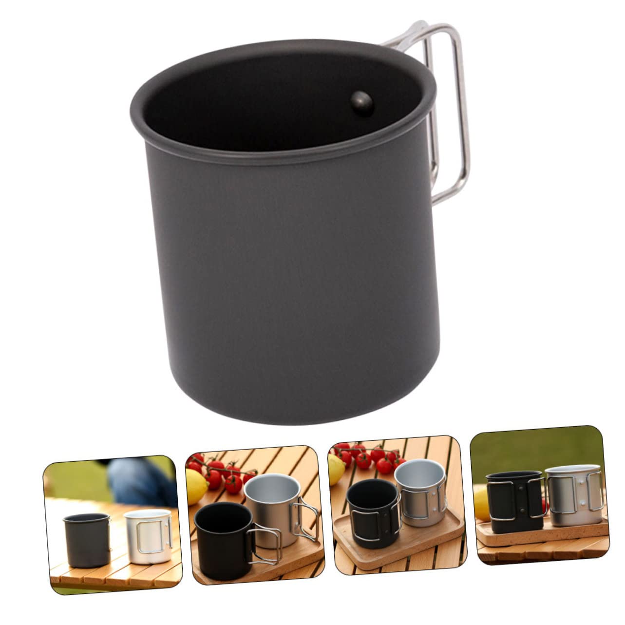 Toddmomy 4 Pièces Tasse à Eau Pliante Extérieure Tasses De Café Tasse De Pique-Nique Rustique Tasse De Camping Gobelet en Métal Tasses à Cocktails Acier Inoxydable Verre De Jus Pliable