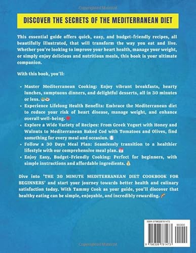 The 30-Minute Mediterranean Diet Cookbook For Beginners: Quick, Easy and Budget-Friendly Recipes wit