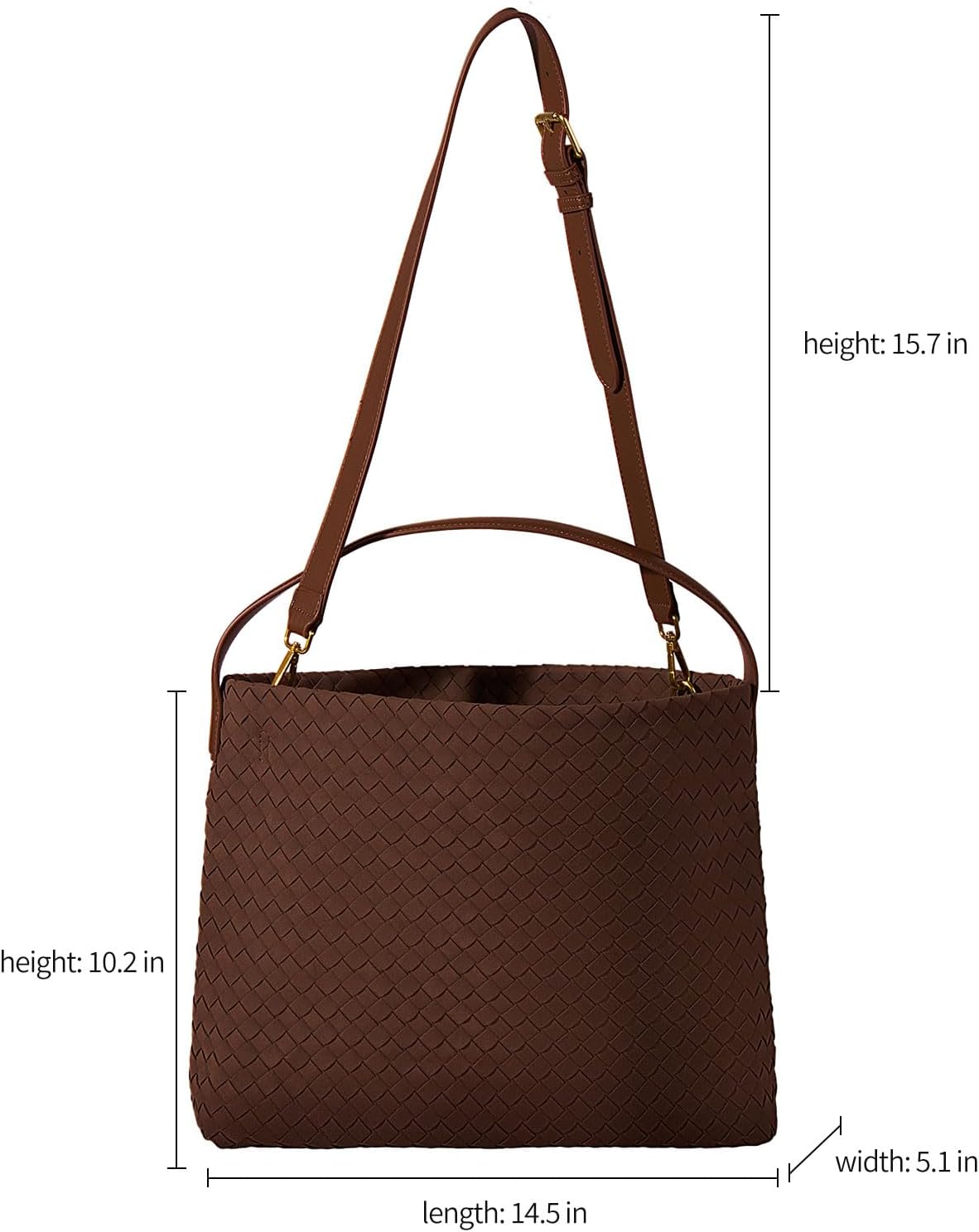 Suede Hobo Bag for Women Hand-Woven Bag Made of Suede Fabric Casual Tote Bag - Image 3