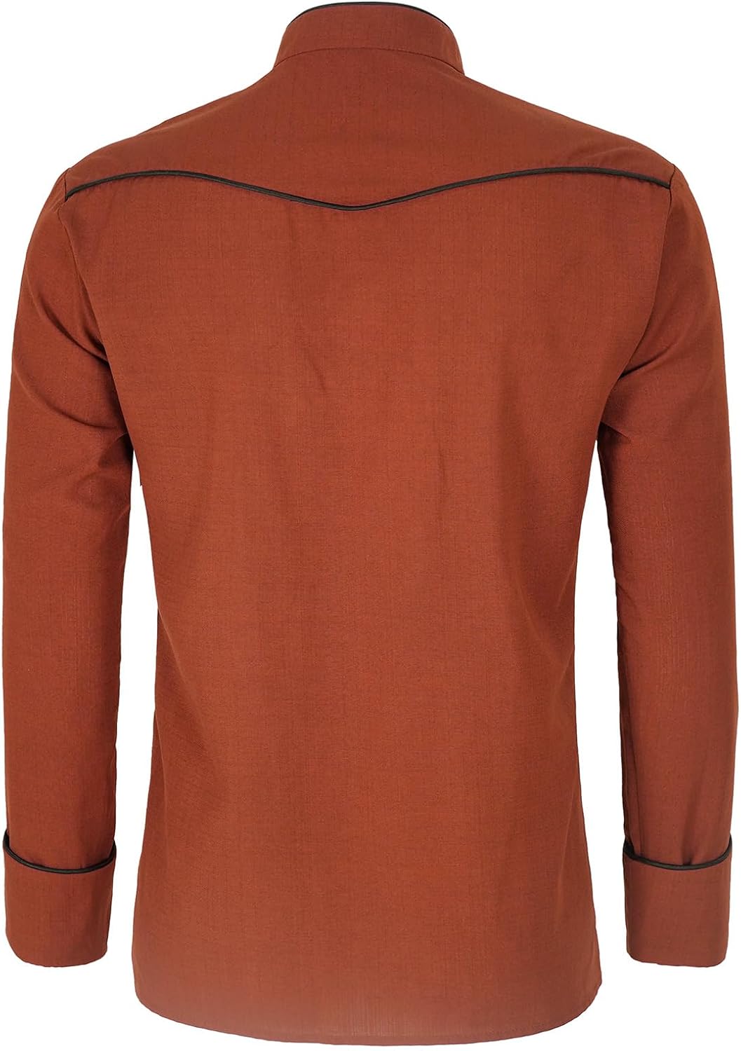Mens Western Cowboy Shirt Embroidery Slim Fit Long Sleeve Button Down Shirt