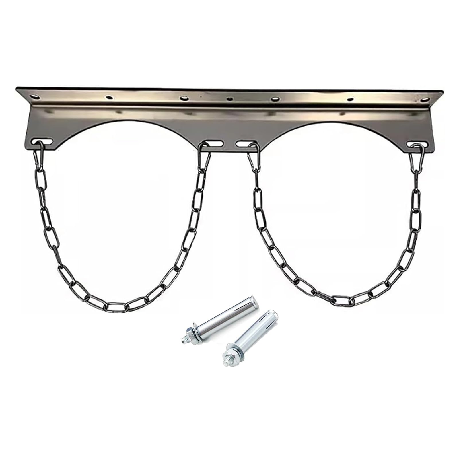 WXPGFEQ Stainless Steel Gas Cylinder Holder Wall Mounted, Oxygen/CO2 Tank Bracket for 8L-40L Cylinders, Adjustable Safety Chain for Industrial, Lab Use