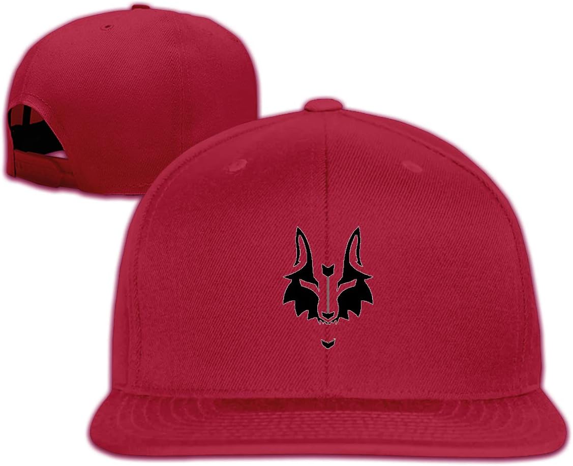nordic runes Wolf Wolves Animals Mens Baseball Cap Flat Bill Snapback Dad Hat for Women Dark Red