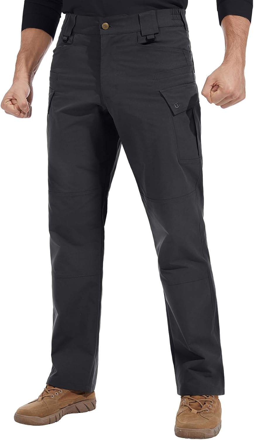 Men’s Ripstop Tactical Pants Stretch Water Resistant Cargo Work Military EDC Hiking Pants