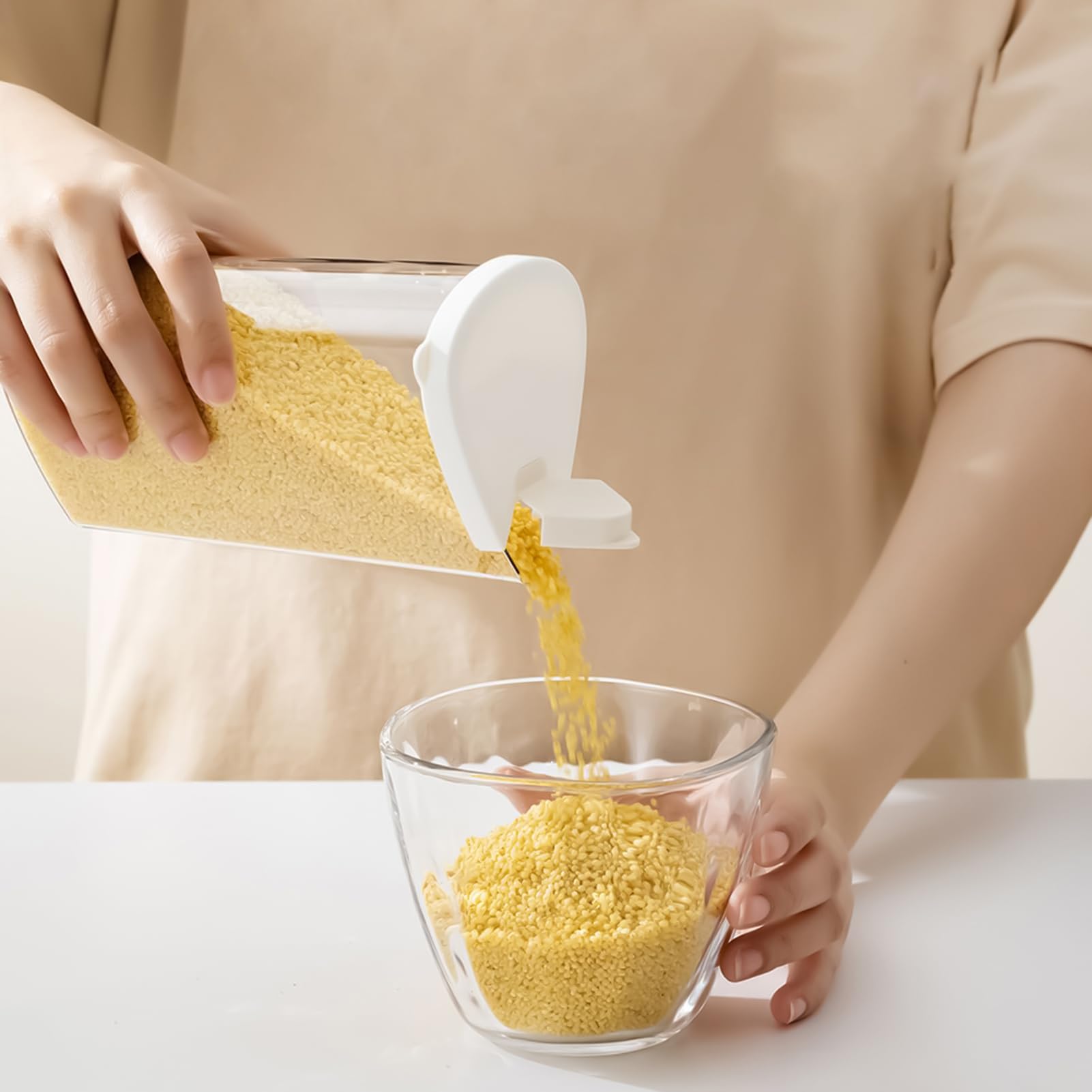 Drehbarer Lebensmittelspender 6-Fächer-Organizer- | Drehbarer Getreidevorratsbehälter Müslispender Für Zuhause Küche Speisekammer Schrank Getreide Mehl Zucker Süßigkeiten Snack