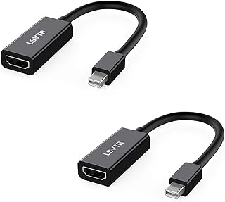 LSVTR Mini DisplayPort to HDMI Adapter, Mini DP Thunderbolt to HDMI 1080P Male to Female Converter for MacBook Mac Mini iMac Microsoft Surface Pro 3/4 (Black)