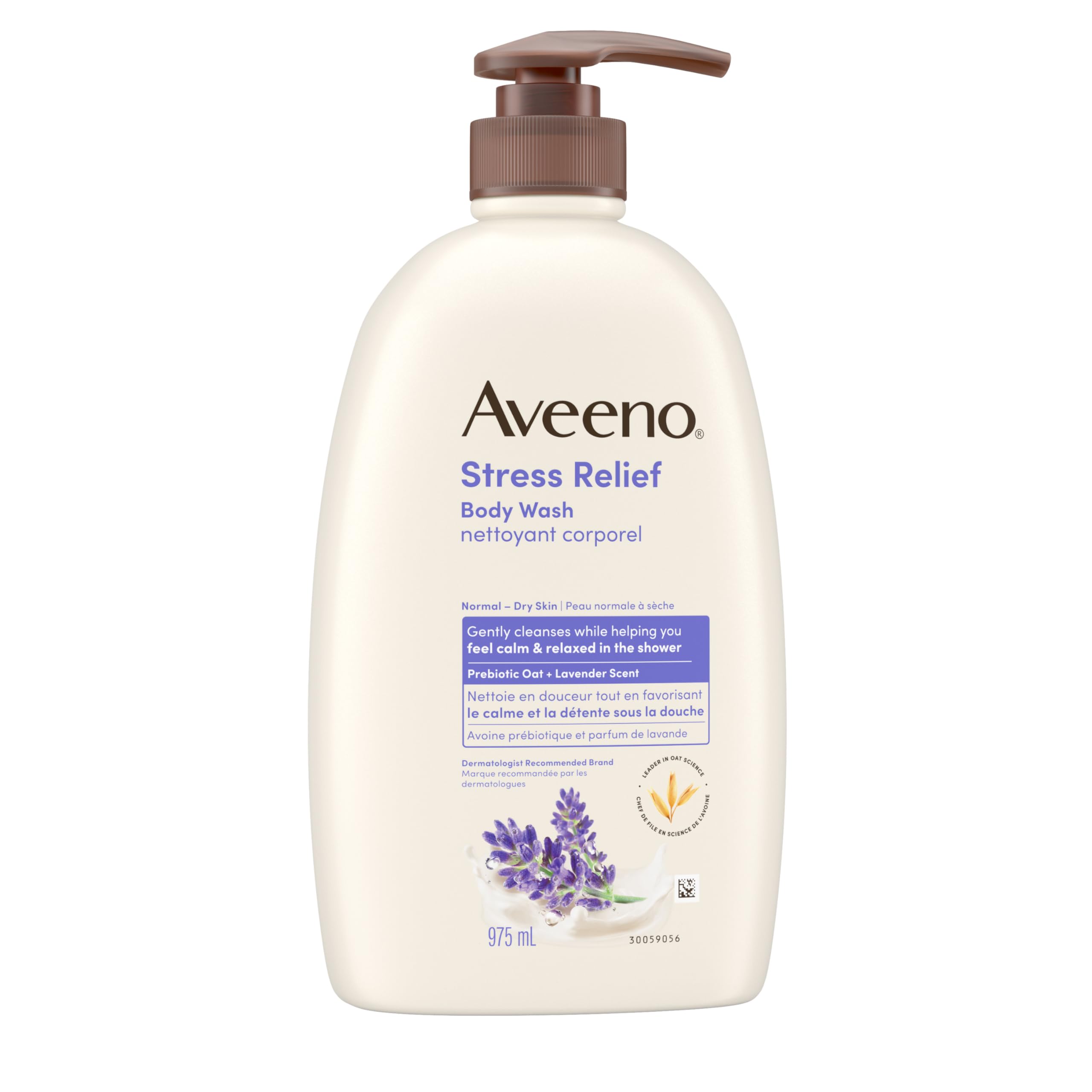 Aveeno Stress Relief Body Wash, Lavender, Chamomile, Ylang Ylang Oil, Oat, Skin Cleanser, 975mL - 4