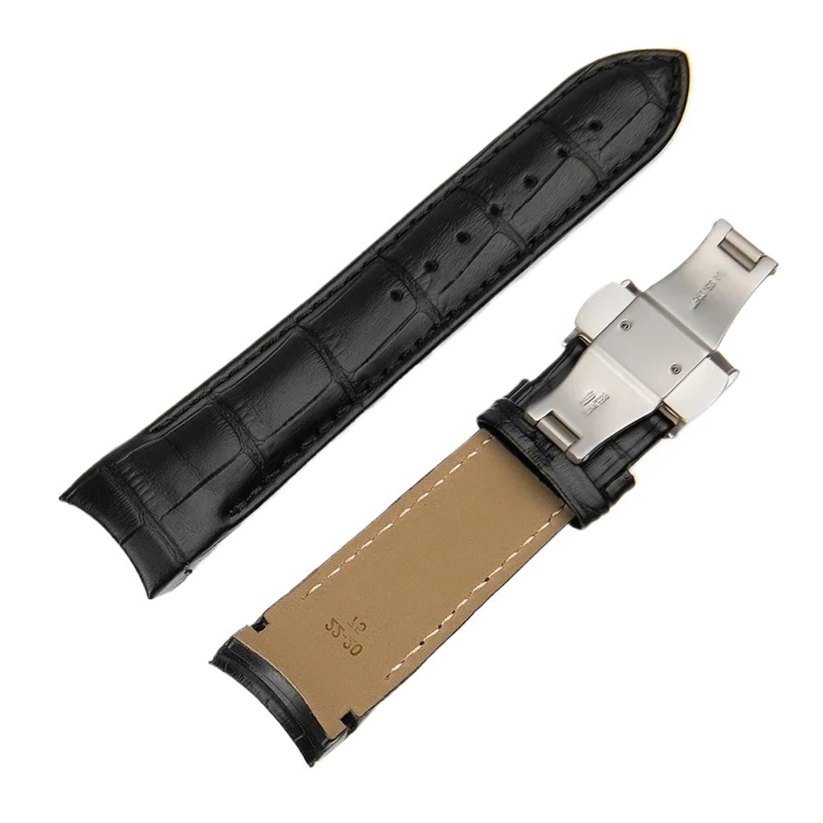 Genérico NASUNJIA Correa De Reloj Cuero Genuino Compatible Con Tissot T035 For Hombre, Suave, Cómoda, Curva, Cierre Mariposa, 22, 23 Y 24 Mm