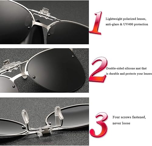 Miniatura 5 de Gafas de sol polarizadas con clip antirreflejos, protección UV 400, gafas de sol CateyeAviator, gafas de sol con clip en gafas graduadas