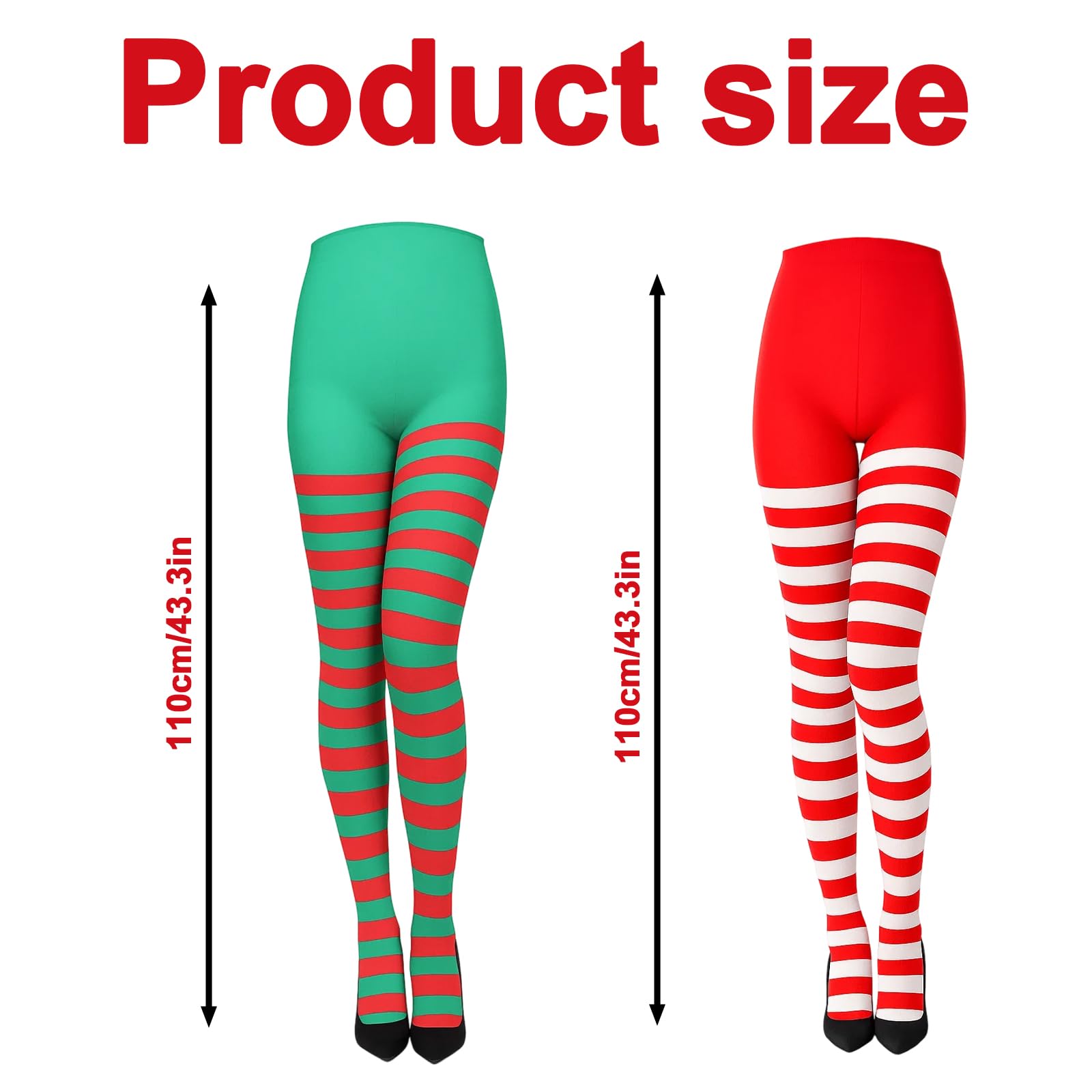 SrgPui 2 works Striped Tights, Stripy Tights Women, Elf Costume Women - Image 2